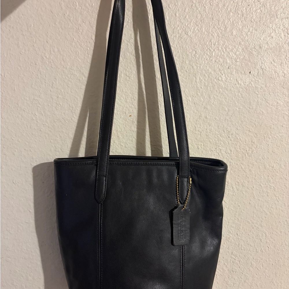Coach Black Leather Shoulder Tote